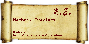 Machnik Evariszt névjegykártya
